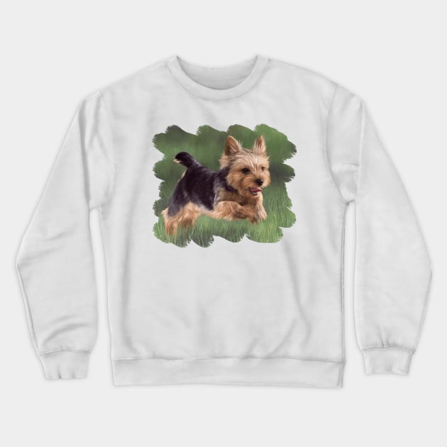 Yorkshire Terrier Painting Crewneck Sweatshirt by rachelstribbling